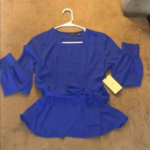 Halogen Blouse with v neck & tie {NWT}